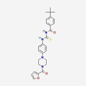 molecular formula C27H30N4O3S B12482388 4-tert-butyl-N-({4-[4-(furan-2-ylcarbonyl)piperazin-1-yl]phenyl}carbamothioyl)benzamide 