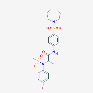 N-[4-(azepan-1-ylsulfonyl)phenyl]-N~2~-(4-fluorophenyl)-N~2~-(methylsulfonyl)alaninamide