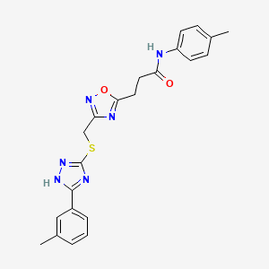 N-(4-methylphenyl)-3-[3-({[5-(3-methylphenyl)-4H-1,2,4-triazol-3-yl]sulfanyl}methyl)-1,2,4-oxadiazol-5-yl]propanamide