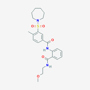 3-(azepan-1-ylsulfonyl)-N-{2-[(2-methoxyethyl)carbamoyl]phenyl}-4-methylbenzamide