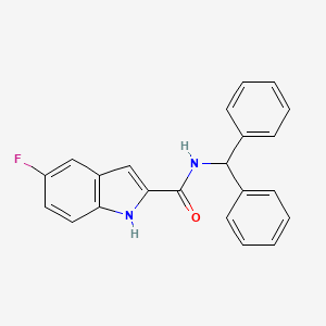 molecular formula C22H17FN2O B12482438 N-(diphenylmethyl)-5-fluoro-1H-indole-2-carboxamide 