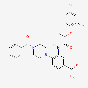 Methyl 3-{[2-(2,4-dichlorophenoxy)propanoyl]amino}-4-[4-(phenylcarbonyl)piperazin-1-yl]benzoate