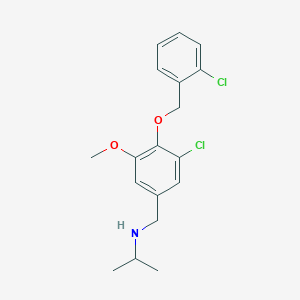 molecular formula C18H21Cl2NO2 B12482457 N-{3-chloro-4-[(2-chlorobenzyl)oxy]-5-methoxybenzyl}propan-2-amine 