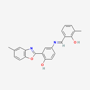 4-{[(Z)-(2-hydroxy-3-methylphenyl)methylidene]amino}-2-(5-methyl-1,3-benzoxazol-2-yl)phenol