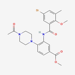 Methyl 4-(4-acetylpiperazin-1-yl)-3-{[(5-bromo-2-methoxy-3-methylphenyl)carbonyl]amino}benzoate