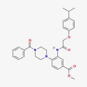 molecular formula C30H33N3O5 B12482492 Methyl 4-[4-(phenylcarbonyl)piperazin-1-yl]-3-({[4-(propan-2-yl)phenoxy]acetyl}amino)benzoate 