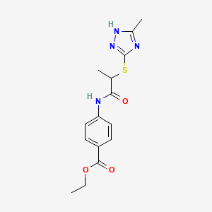 ethyl 4-({2-[(5-methyl-4H-1,2,4-triazol-3-yl)sulfanyl]propanoyl}amino)benzoate