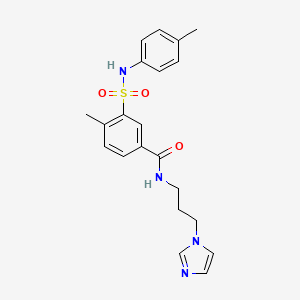 N-[3-(1H-imidazol-1-yl)propyl]-4-methyl-3-[(4-methylphenyl)sulfamoyl]benzamide