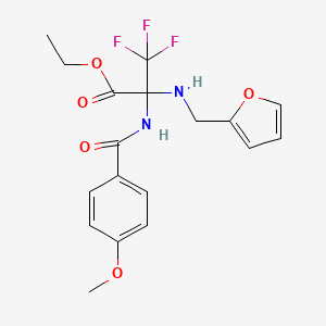 Ethyl 3,3,3-trifluoro-2-[(2-furylmethyl)amino]-2-[(4-methoxybenzoyl)amino]propanoate