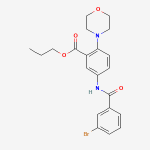 molecular formula C21H23BrN2O4 B12482524 Propyl 5-{[(3-bromophenyl)carbonyl]amino}-2-(morpholin-4-yl)benzoate 