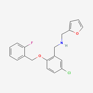 1-{5-chloro-2-[(2-fluorobenzyl)oxy]phenyl}-N-(furan-2-ylmethyl)methanamine