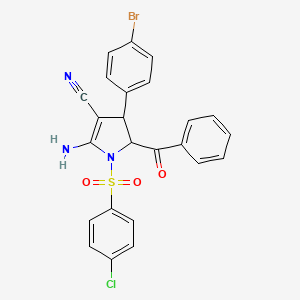 2-amino-4-(4-bromophenyl)-1-[(4-chlorophenyl)sulfonyl]-5-(phenylcarbonyl)-4,5-dihydro-1H-pyrrole-3-carbonitrile