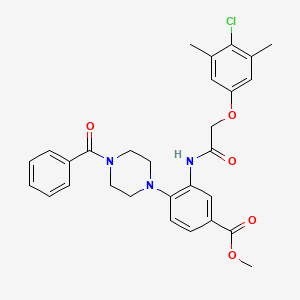 Methyl 3-{[(4-chloro-3,5-dimethylphenoxy)acetyl]amino}-4-[4-(phenylcarbonyl)piperazin-1-yl]benzoate