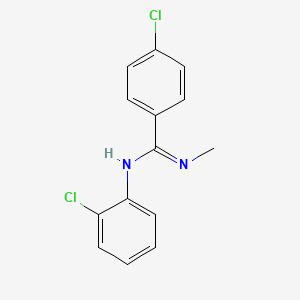 4-chloro-N-(2-chlorophenyl)-N'-methylbenzenecarboximidamide