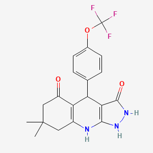 7,7-dimethyl-4-[4-(trifluoromethoxy)phenyl]-4,7,8,9-tetrahydro-1H-pyrazolo[3,4-b]quinoline-3,5(2H,6H)-dione