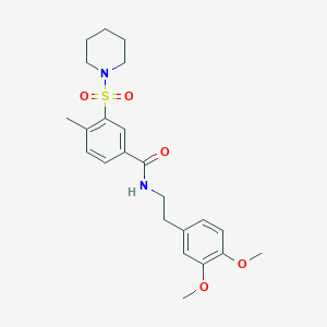 molecular formula C23H30N2O5S B12482585 N-[2-(3,4-dimethoxyphenyl)ethyl]-4-methyl-3-(piperidin-1-ylsulfonyl)benzamide 