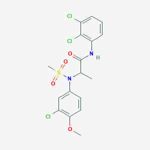 molecular formula C17H17Cl3N2O4S B12482606 2-[N-(3-Chloro-4-methoxyphenyl)methanesulfonamido]-N-(2,3-dichlorophenyl)propanamide 