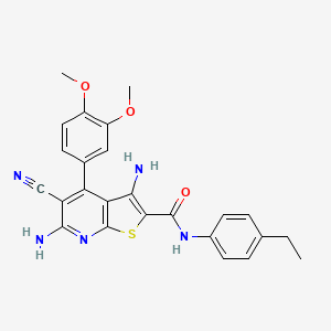 3,6-diamino-5-cyano-4-(3,4-dimethoxyphenyl)-N-(4-ethylphenyl)thieno[2,3-b]pyridine-2-carboxamide