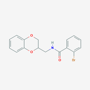 molecular formula C16H14BrNO3 B12482647 2-bromo-N-(2,3-dihydro-1,4-benzodioxin-2-ylmethyl)benzamide 