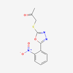 molecular formula C11H9N3O4S B12482674 1-{[5-(2-Nitrophenyl)-1,3,4-oxadiazol-2-yl]sulfanyl}propan-2-one 