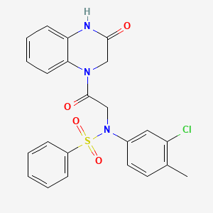 N-(3-chloro-4-methylphenyl)-N-[2-oxo-2-(3-oxo-3,4-dihydroquinoxalin-1(2H)-yl)ethyl]benzenesulfonamide