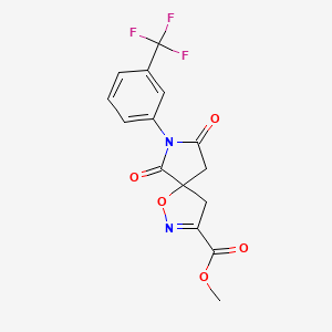 molecular formula C15H11F3N2O5 B12482712 Methyl 6,8-dioxo-7-[3-(trifluoromethyl)phenyl]-1-oxa-2,7-diazaspiro[4.4]non-2-ene-3-carboxylate 