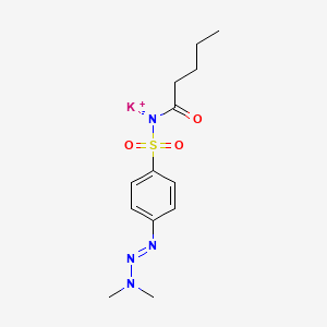 molecular formula C13H19KN4O3S B12482716 Potassium {4-[(1E)-3,3-dimethyltriaz-1-EN-1-YL]benzenesulfonyl}(pentanoyl)azanide 