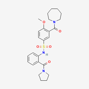 3-(azepan-1-ylcarbonyl)-4-methoxy-N-[2-(pyrrolidin-1-ylcarbonyl)phenyl]benzenesulfonamide