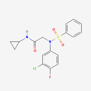 N~2~-(3-chloro-4-fluorophenyl)-N-cyclopropyl-N~2~-(phenylsulfonyl)glycinamide