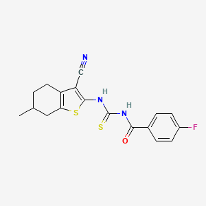 N-[(3-cyano-6-methyl-4,5,6,7-tetrahydro-1-benzothiophen-2-yl)carbamothioyl]-4-fluorobenzamide