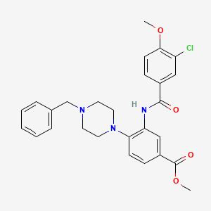 molecular formula C27H28ClN3O4 B12482735 Methyl 4-(4-benzylpiperazin-1-yl)-3-{[(3-chloro-4-methoxyphenyl)carbonyl]amino}benzoate 