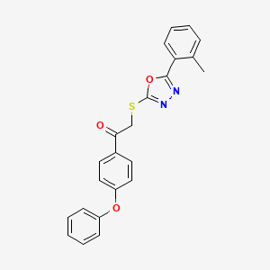 2-{[5-(2-Methylphenyl)-1,3,4-oxadiazol-2-yl]sulfanyl}-1-(4-phenoxyphenyl)ethanone