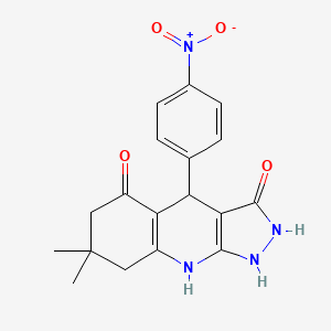 3-hydroxy-7,7-dimethyl-4-(4-nitrophenyl)-1,4,6,7,8,9-hexahydro-5H-pyrazolo[3,4-b]quinolin-5-one