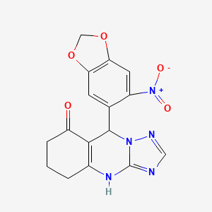 9-(6-nitro-1,3-benzodioxol-5-yl)-5,6,7,9-tetrahydro[1,2,4]triazolo[5,1-b]quinazolin-8(4H)-one