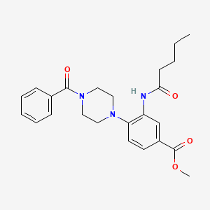 Methyl 3-(pentanoylamino)-4-[4-(phenylcarbonyl)piperazin-1-yl]benzoate