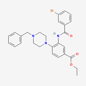 Ethyl 4-(4-benzylpiperazin-1-yl)-3-{[(3-bromophenyl)carbonyl]amino}benzoate