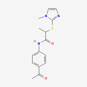 N-(4-acetylphenyl)-2-[(1-methyl-1H-imidazol-2-yl)sulfanyl]propanamide