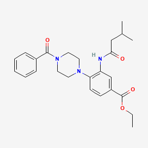 Ethyl 3-[(3-methylbutanoyl)amino]-4-[4-(phenylcarbonyl)piperazin-1-yl]benzoate