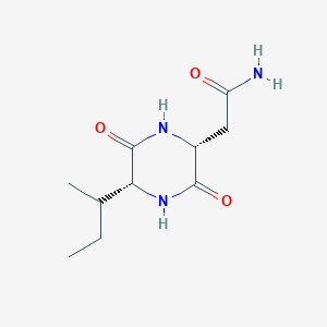 molecular formula C10H17N3O3 B1248282 3-Acetamino-6-isobutyl-2,5-dioxopiperazine 