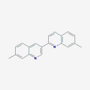 molecular formula C20H16N2 B12482821 2,3'-Biquinoline, 7,7'-dimethyl- CAS No. 141854-18-4