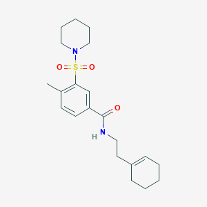 N-[2-(cyclohex-1-en-1-yl)ethyl]-4-methyl-3-(piperidin-1-ylsulfonyl)benzamide