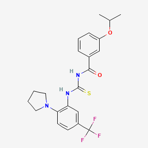 3-(propan-2-yloxy)-N-{[2-(pyrrolidin-1-yl)-5-(trifluoromethyl)phenyl]carbamothioyl}benzamide