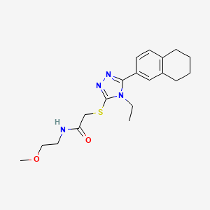 2-{[4-ethyl-5-(5,6,7,8-tetrahydronaphthalen-2-yl)-4H-1,2,4-triazol-3-yl]sulfanyl}-N-(2-methoxyethyl)acetamide