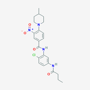 N-[5-(butanoylamino)-2-chlorophenyl]-4-(4-methylpiperidin-1-yl)-3-nitrobenzamide