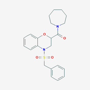 azepan-1-yl[4-(benzylsulfonyl)-3,4-dihydro-2H-1,4-benzoxazin-2-yl]methanone