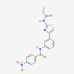 4-nitro-N-{3-[2-(propanoylamino)-1,3-thiazol-4-yl]phenyl}benzamide