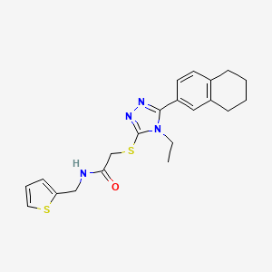 2-{[4-ethyl-5-(5,6,7,8-tetrahydronaphthalen-2-yl)-4H-1,2,4-triazol-3-yl]sulfanyl}-N-(thiophen-2-ylmethyl)acetamide