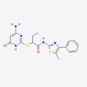 2-[(4-amino-6-oxo-1,6-dihydropyrimidin-2-yl)sulfanyl]-N-(5-methyl-4-phenyl-1,3-thiazol-2-yl)butanamide