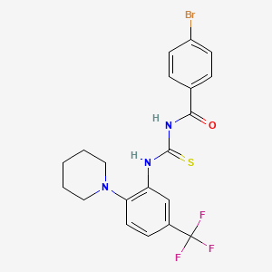 molecular formula C20H19BrF3N3OS B12482945 4-bromo-N-{[2-(piperidin-1-yl)-5-(trifluoromethyl)phenyl]carbamothioyl}benzamide 