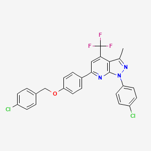 6-{4-[(4-chlorobenzyl)oxy]phenyl}-1-(4-chlorophenyl)-3-methyl-4-(trifluoromethyl)-1H-pyrazolo[3,4-b]pyridine